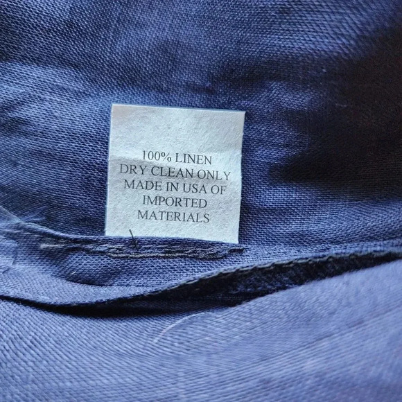 New $315 Caroline Rose Gabardine Shirt Size 2x Blue 100% Linen Button Down - Picture 5 of 11